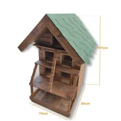 Ahşap Kedi Evi Büyük 7'li Ahşap Kedi Evi Büyük 7'li