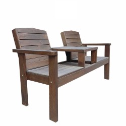 Double Wooden Bench