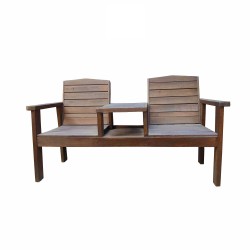 Double Wooden Bench