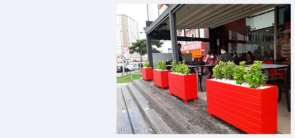 Renkli Lambri Ahşap Saksı