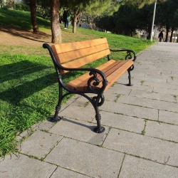 Foot Iron Wooden Park Bench Ecem