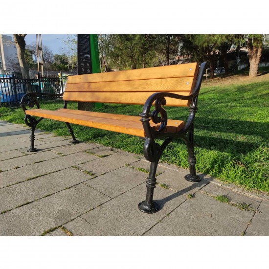 Foot Iron Wooden Park Bench