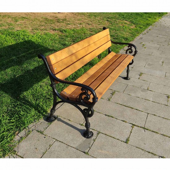 Foot Iron Wooden Park Bench