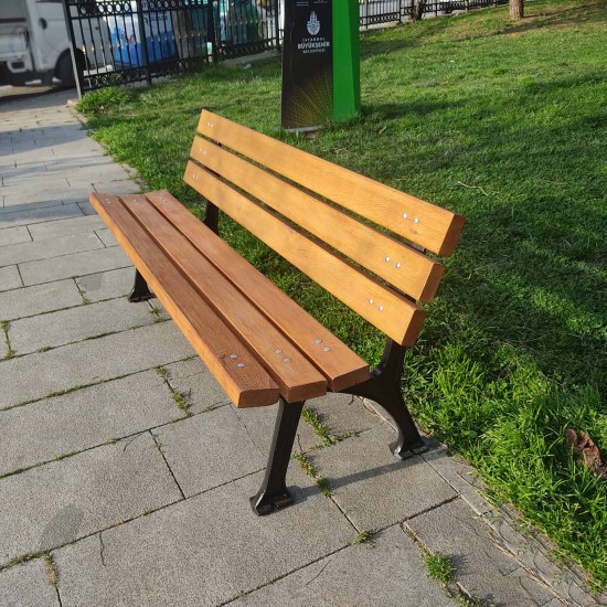 Foot Iron Wooden Park Bench