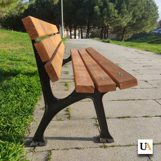 Metal and deals wood garden bench