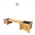 Wooden Bench With Flowerpots