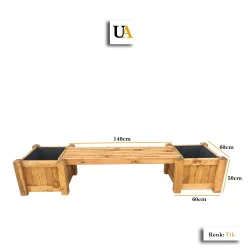 Saksılı Ahşap Bank