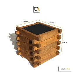 Uzun Kertme Ahşap Saksı